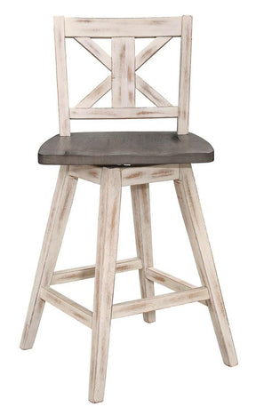 Homelegance Amsonia Swivel Counter Height Chair in Gray and White (Set of 2) - Dining Chair - Half Price Furniture