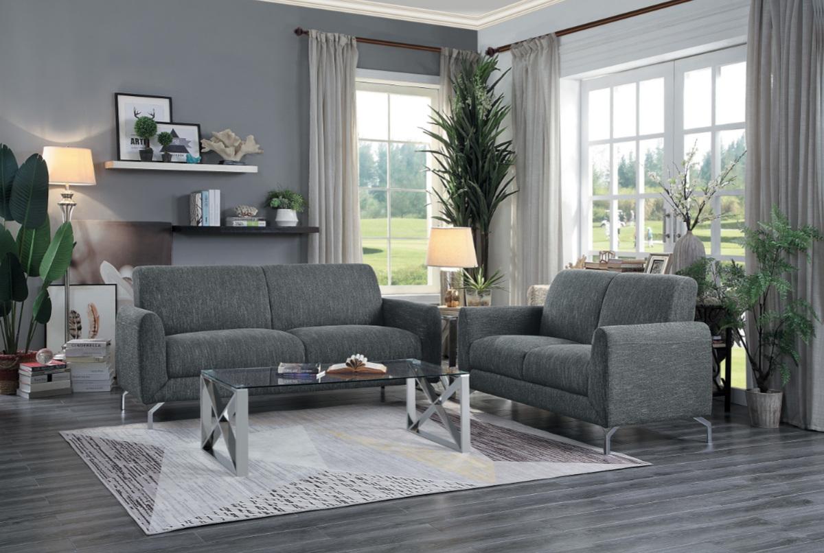 Homelegance Furniture Venture Loveseat in Dark Gray - Loveseat - Half Price Furniture