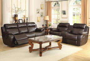 Homelegance Furniture Marille Double Reclining Sofa in Brown - Sofa - Half Price Furniture