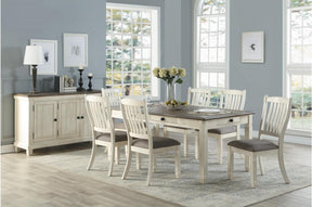 Homelegance Granby Dining Table in White & Brown 5627NW-72 - Dining Table - Half Price Furniture