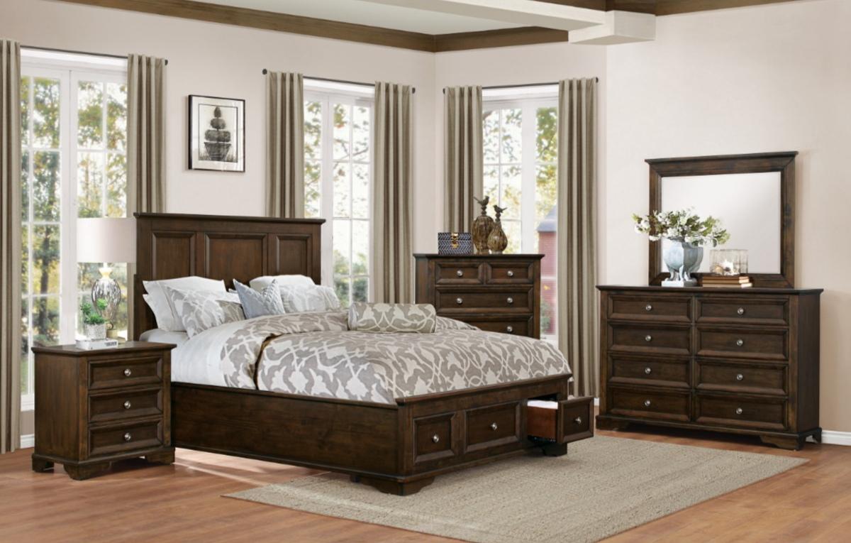Homelegance Eunice Full Platform Bed with Footboard Storage in Espresso 1844FDC-1* - Bed - Half Price Furniture