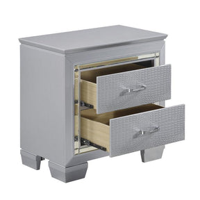 Homelegance Allura Nightstand in Silver 1916-4 - Nightstand - Half Price Furniture