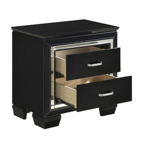 Homelegance Allura Nightstand in Black 1916BK-4 - Nightstand - Half Price Furniture