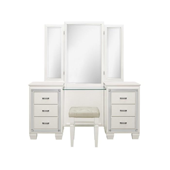 sachin and babi light blue dress Homelegance Allura Vanity Dresser with Mirror in White 1916W-15*