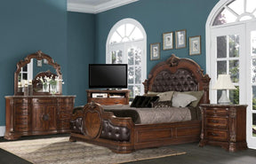 Homelegance Antoinetta King Panel Bed in Warm Cherry 1919K-1EK* - Bed - Half Price Furniture