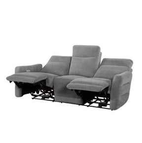 Homelegance Furniture Edition Power Double Lay Flat Reclining Sofa in Dove Grey 9804DV-3PWH - Sofa - Half Price Furniture