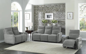 Homelegance Furniture Edition Power Double Lay Flat Reclining Sofa in Dove Grey 9804DV-3PWH - Sofa - Half Price Furniture