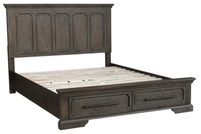 Homelegance Taulon Queen Platform Bed with Footboard Storage in Dark Oak 5438-1* - Bed - Half Price Furniture
