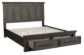 Homelegance Taulon Queen Platform Bed with Footboard Storage in Dark Oak 5438-1* - Bed - Half Price Furniture