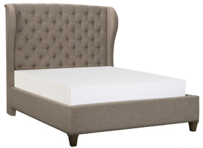 Homelegance Vermillion Queen Upholstered Panel Bed in Gray 5442-1* - Bed - Half Price Furniture
