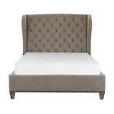 Homelegance Vermillion Queen Upholstered Panel Bed in Gray 5442-1* Half Price Furniture