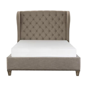 Homelegance Vermillion Queen Upholstered Panel Bed in Gray 5442-1* Half Price Furniture
