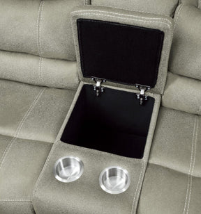 Homelegance Furniture Shola Double Reclining Loveseat in Gray - Loveseat - Half Price Furniture