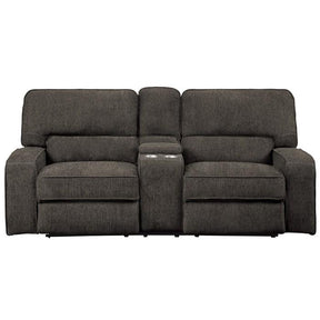 Homelegance Furniture Borneo Double Glider Reclining Loveseat in Chocolate Half Price Furniture