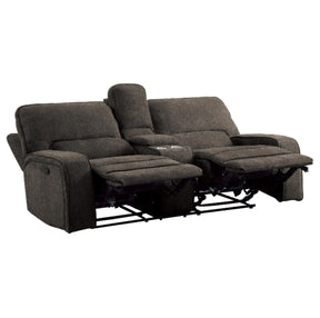 Homelegance Furniture Borneo Double Glider Reclining Loveseat in Chocolate - Loveseat - Half Price Furniture