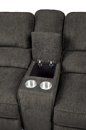 Homelegance Furniture Borneo Double Glider Reclining Loveseat in Chocolate - Loveseat - Half Price Furniture
