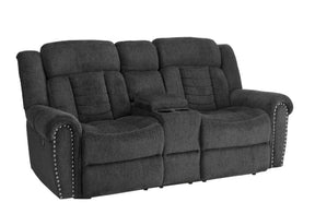 Homelegance Furniture Nutmeg Double Reclining Loveseat in Charcoal Gray 9901CC-2 - Loveseat - Half Price Furniture