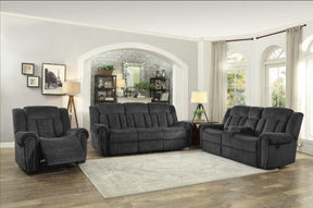 Homelegance Furniture Nutmeg Double Reclining Loveseat in Charcoal Gray 9901CC-2 - Loveseat - Half Price Furniture