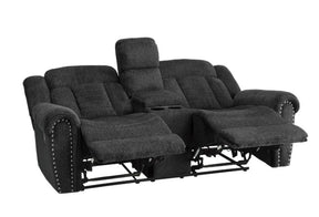 Homelegance Furniture Nutmeg Double Reclining Loveseat in Charcoal Gray 9901CC-2 - Loveseat - Half Price Furniture