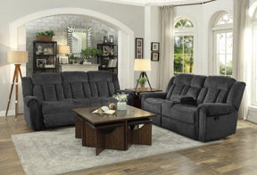 Homelegance Furniture Nutmeg Double Reclining Loveseat in Charcoal Gray 9901CC-2 - Loveseat - Half Price Furniture