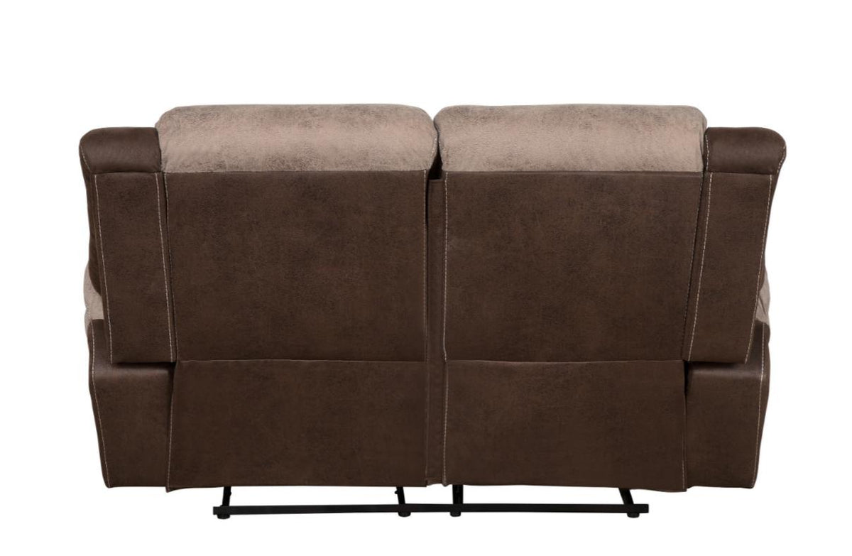 Homelegance Furniture Chai Relcining Loveseat in 2 Tones - Loveseat - Half Price Furniture