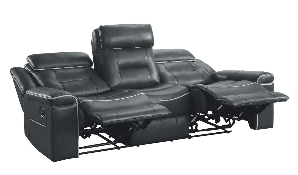 Homelegance Furniture Darwan Double Lay Flat Reclining Sofa in Dark Gray - Sofa - Half Price Furniture