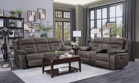 Homelegance Furniture Madrona Double Reclining Loveseat in Dark Brown 9989DB-2 - Loveseat - Half Price Furniture