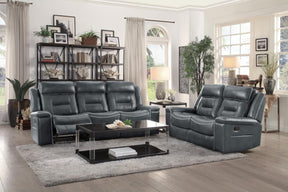Homelegance Furniture Darwan Double Lay Flat Reclining Sofa in Dark Gray - Sofa - Half Price Furniture