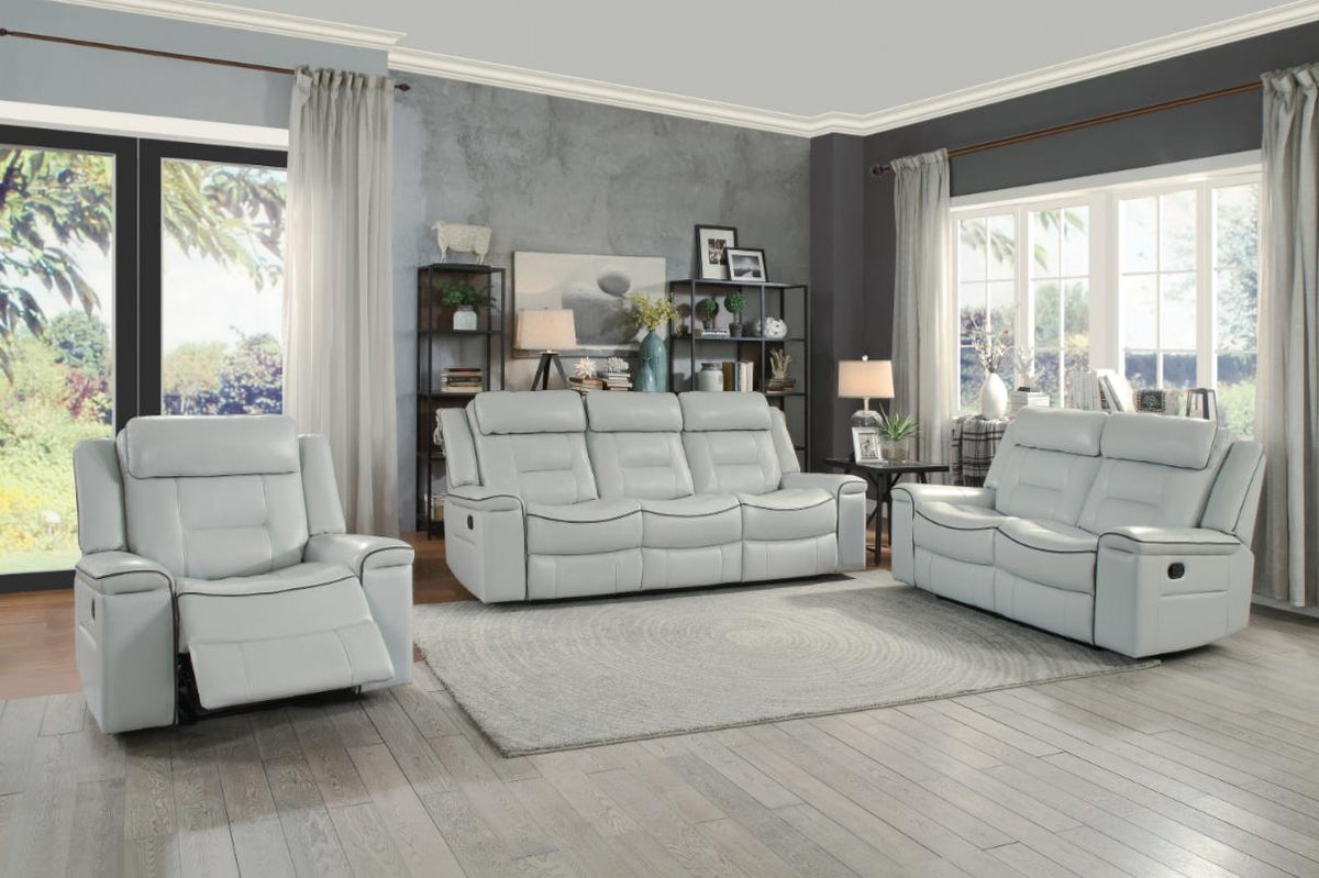 Homelegance Furniture Darwan Double Lay Flat Reclining Sofa in Light Gray - Sofa - Half Price Furniture
