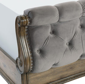 Homelegance Furniture Rachelle King Sleigh Bed in Weathered Pecan 1693K-1EK* - Bed - Half Price Furniture
