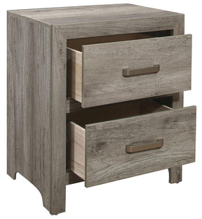Homelegance Furniture Mandan 2 Drawer Nightstand in Weathered Gray 1910GY-4 Half Price Furniture