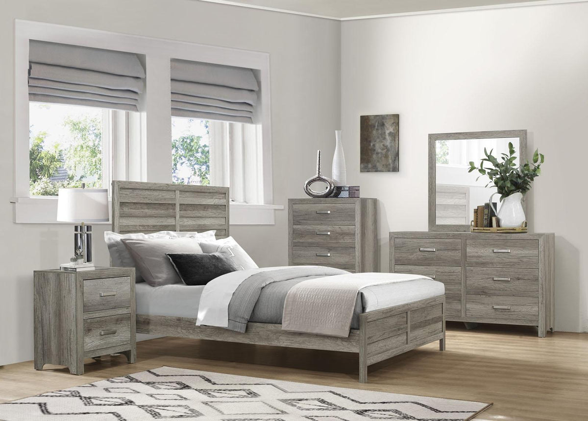 Homelegance Furniture Mandan Queen Panel Bed in Weathered Gray 1910GY-1* - Bed - Half Price Furniture