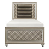 Homelegance Furniture Youth Loudon Twin Platform with Trundle Bed in Champagne Metallic Half Price Furniture