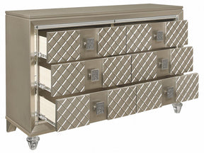 Homelegance Furniture Youth Loudon 6 Drawer Dresser in Champagne Metallic B1515-5 - Dresser - Half Price Furniture