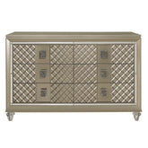 Homelegance Furniture Youth Loudon 6 Drawer Dresser in Champagne Metallic B1515-5 Half Price Furniture