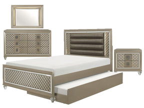 Homelegance Furniture Youth Loudon Full Platform with Trundle Bed in Champagne Metallic - Bed - Half Price Furniture