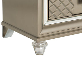 Homelegance Furniture Loudon 2 Drawer Nightstand in Champagne Metallic 1515-4 - Nightstand - Half Price Furniture