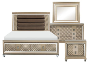 Homelegance Furniture Loudon 2 Drawer Nightstand in Champagne Metallic 1515-4 - Nightstand - Half Price Furniture