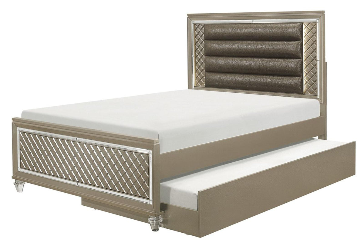 Homelegance Furniture Youth Loudon Trundle/Toybox in Champagne Metallic B1515-R - Trundle - Half Price Furniture