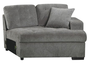 Homelegance Furniture Logansport Right Side Cuddler with 1 Pillow in Gray 9401GRY-RU - Cuddle Chair - Half Price Furniture