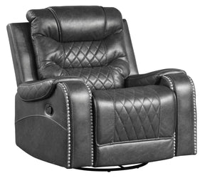 Homelegance Furniture Putnam Swivel Glider Reclining Chair in Gray 9405GY-1 Half Price Furniture