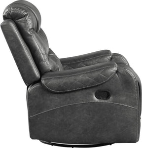 Homelegance Furniture Putnam Swivel Glider Reclining Chair in Gray 9405GY-1 Half Price Furniture