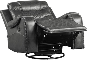 Homelegance Furniture Putnam Swivel Glider Reclining Chair in Gray 9405GY-1 Half Price Furniture