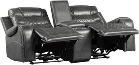 Homelegance Furniture Putnam Double Glider Reclining Loveseat in Gray 9405GY-2 - Loveseat - Half Price Furniture