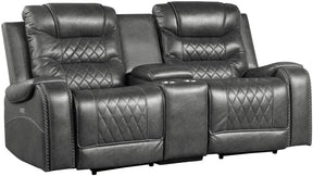 Homelegance Furniture Putnam Power Double Reclining Loveseat in Gray 9405GY-2PW - Loveseat - Half Price Furniture