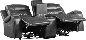 Homelegance Furniture Putnam Power Double Reclining Loveseat in Gray 9405GY-2PW - Loveseat - Half Price Furniture