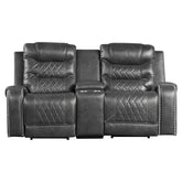 Homelegance Furniture Putnam Power Double Reclining Loveseat in Gray 9405GY-2PW Half Price Furniture