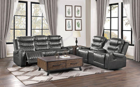 Homelegance Furniture Putnam Power Double Reclining Loveseat in Gray 9405GY-2PW - Loveseat - Half Price Furniture