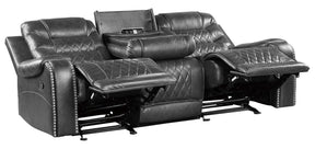 Homelegance Furniture Putnam Power Double Reclining Sofa with Drop-Down in Gray 9405GY-3PW - Sofa - Half Price Furniture
