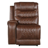 Homelegance Furniture Putnam Power Left Side Reclining Chair with USB Port in Brown 9405BR-LRPW Half Price Furniture